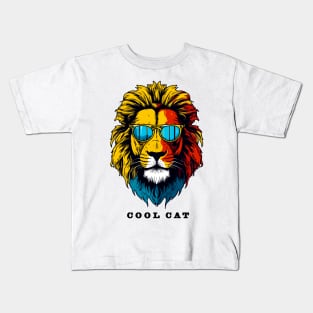 Cool Lion's Head | Unisex Fun Shirt In Retro Design Kids T-Shirt